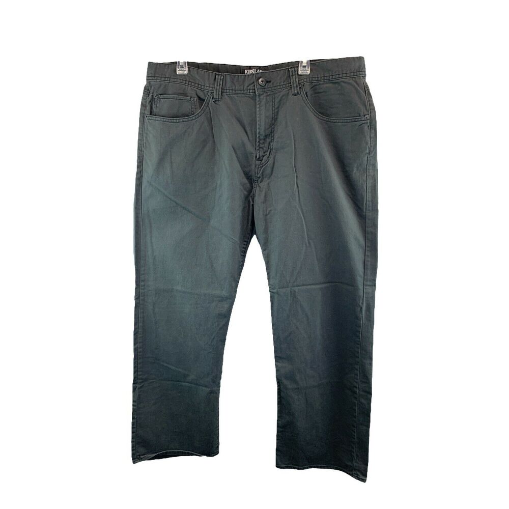 Kirkland Signature Mens Brushed Twill Pants Size 40x30 Charcoal Gray Pockets